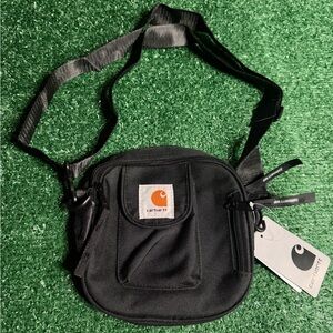 Carhartt Black Compact Crossbody Belt Bag with Orange Logo